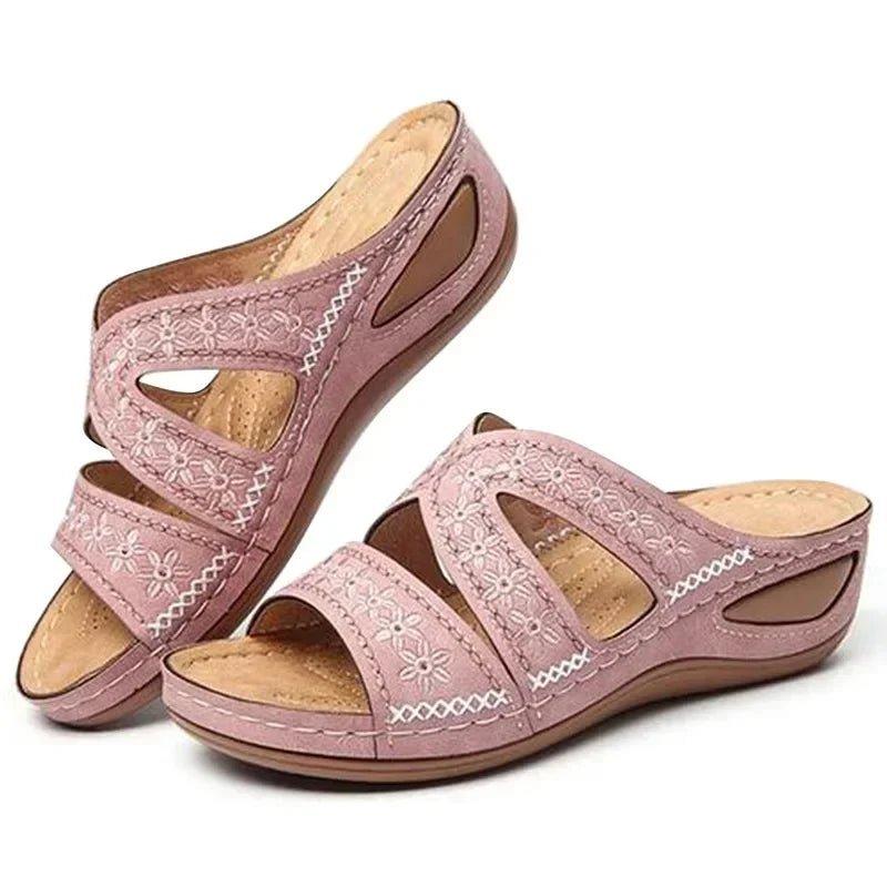 Summer 2025 women's sandals with exposed toes, retro anti slip leather casual women's fashionable versatile sandals - memorylane shop