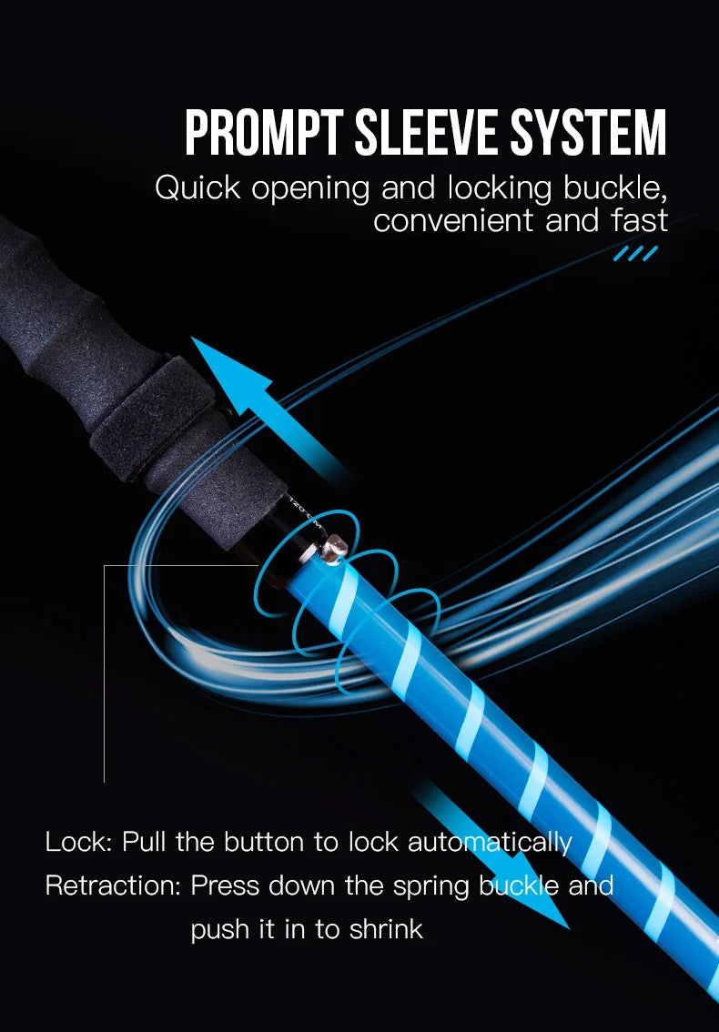 AONIJIE E4202 110cm 120cm Lightweight Folding Collapsible Quick Lock Cross-country Trekking Pole Aluminium Alloy Walking Stick