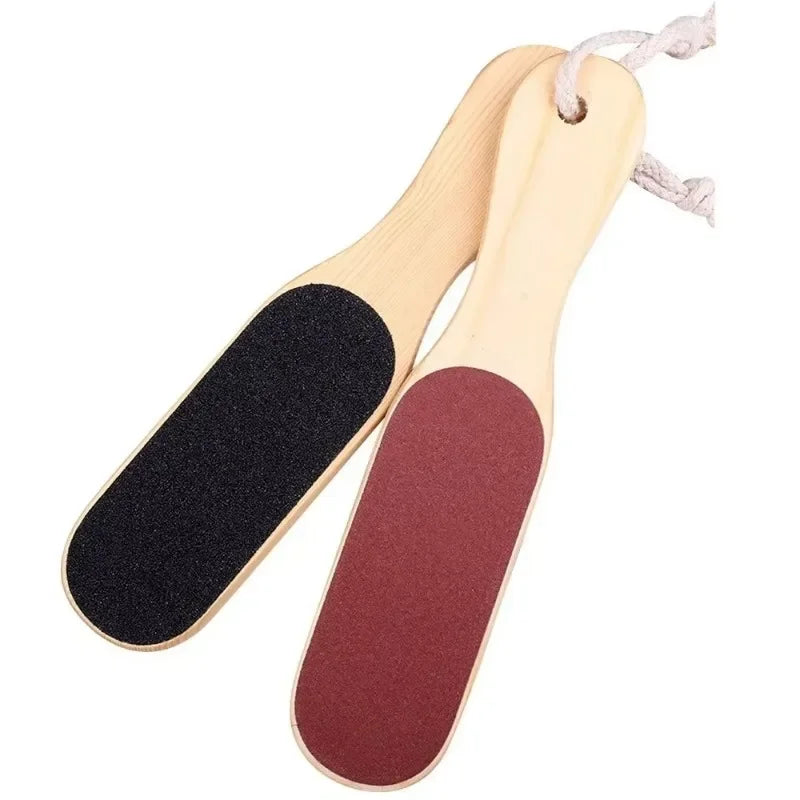 Foot Care Tools - Pedicure Dead Skin and Callus Remover, Foot Scrubber with Sandpaper and Wooden Handle