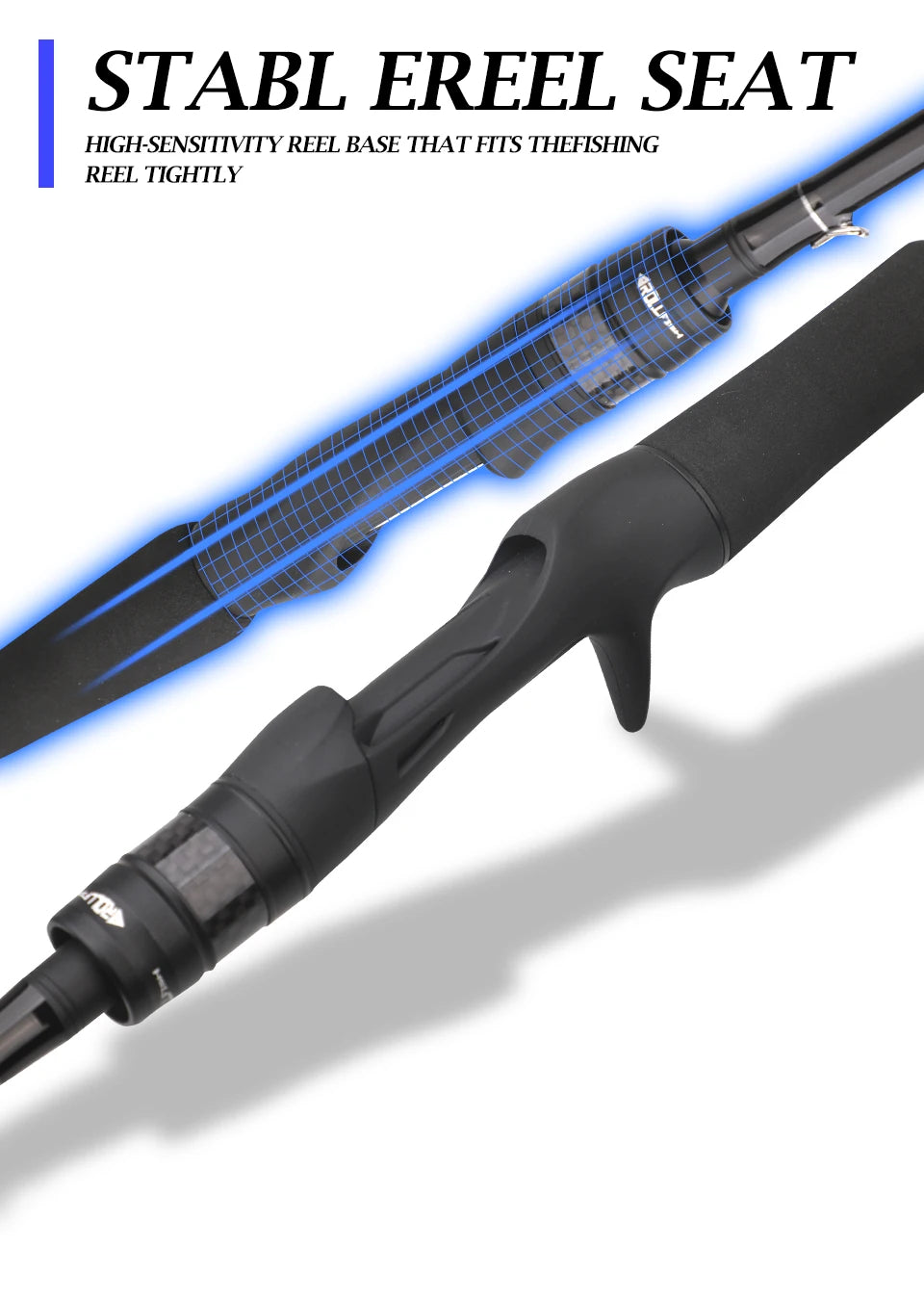 ROLLFISH Carbon Fiber Spinning Casting Fishing Rod M Power Fast Action For Freshwater & Saltwater Bass Trout Carp Fish