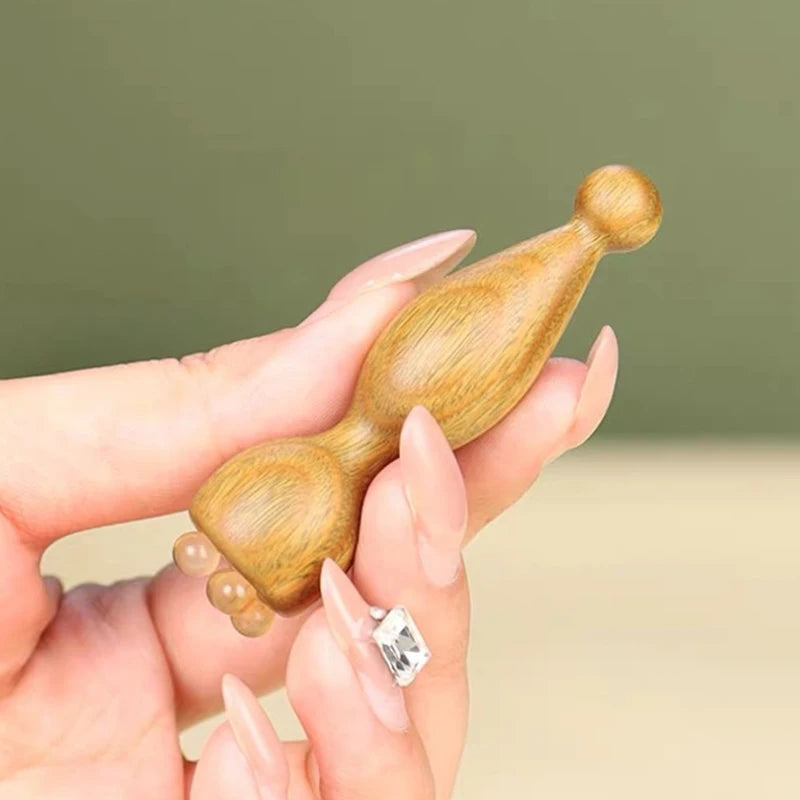 Sandalwood Face Massage Tools Gua Sha Face Skin Care Massage Sticks Lotus Seedpod Shape Massager Facial Physiotherapy Tool