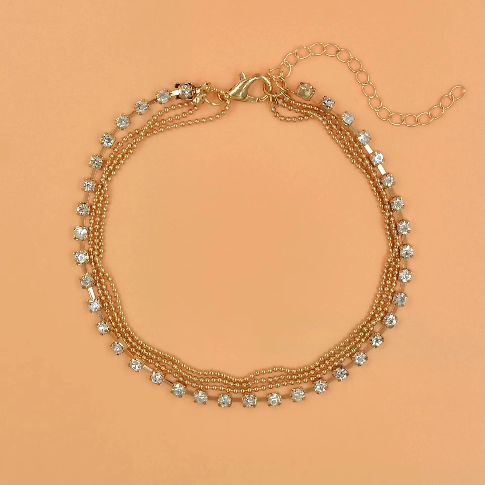 Women's Crystal Silver Chain Link Anklet – Barefoot Beach Jewelry