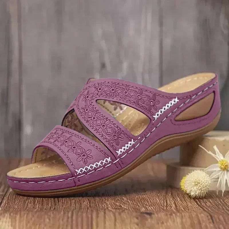 Summer 2025 women's sandals with exposed toes, retro anti slip leather casual women's fashionable versatile sandals - memorylane shop