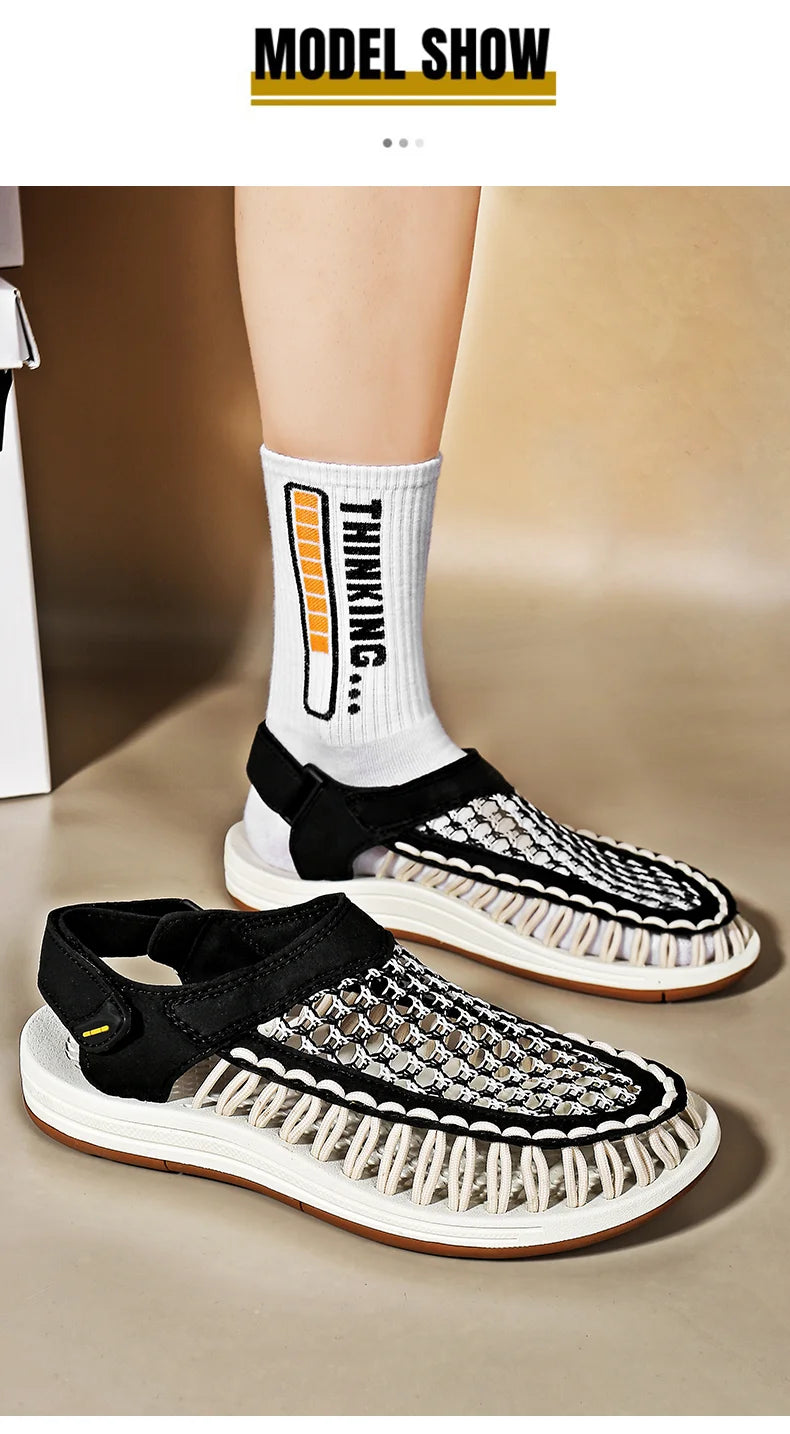 Summer New Sandals Men's Brand Designer Fashion Casual Outdoor Waders Large Size Hand-woven High Quality Beach Sandals For Men