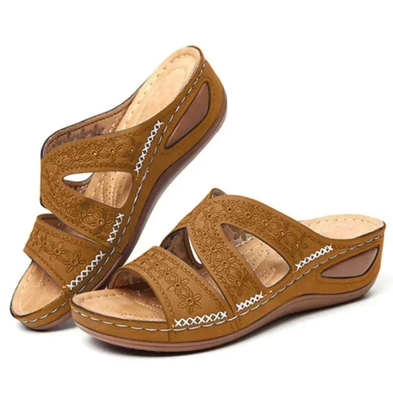 Summer 2025 women's sandals with exposed toes, retro anti slip leather casual women's fashionable versatile sandals - memorylane shop