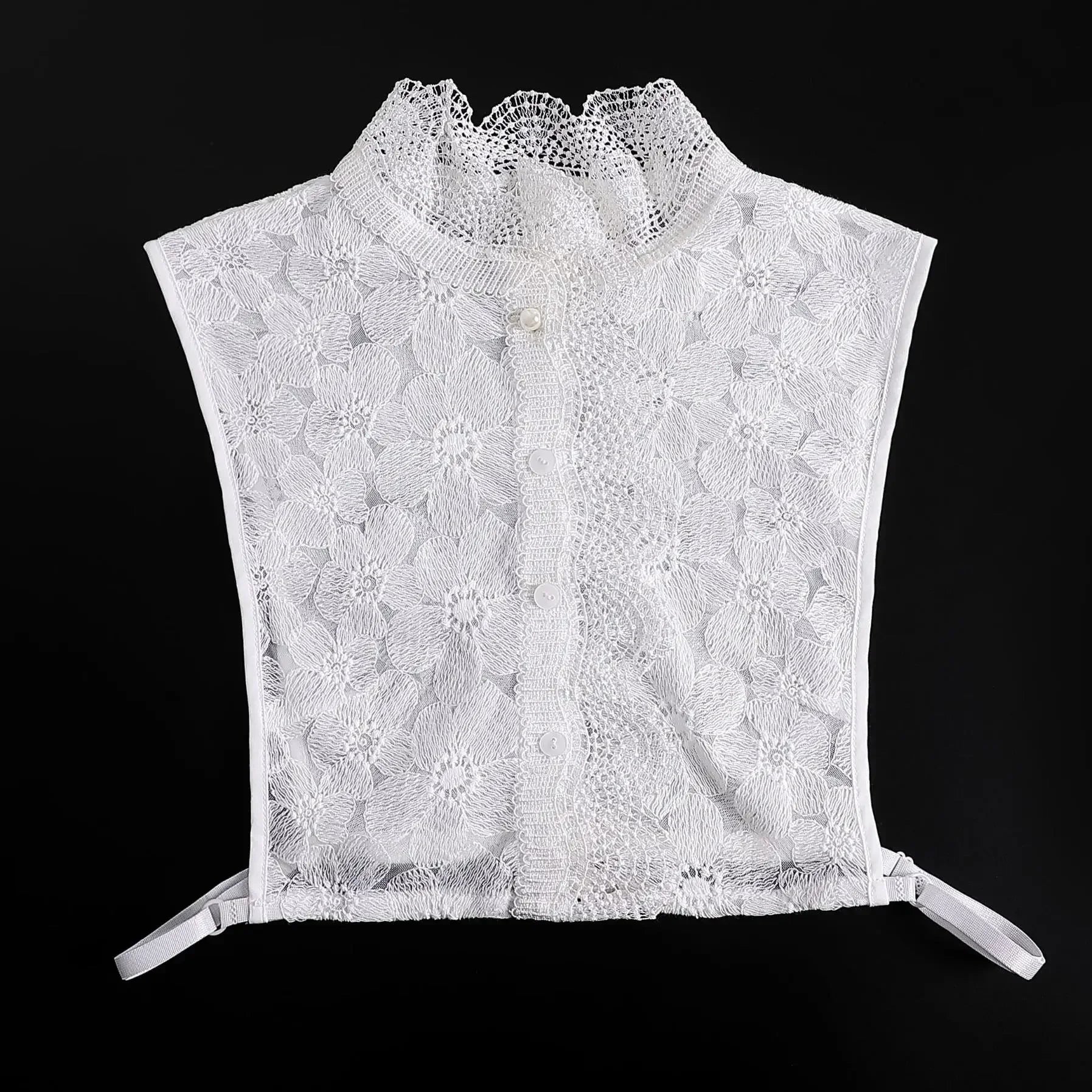 Women's Vintage Lace Front Tie Detachable Collar