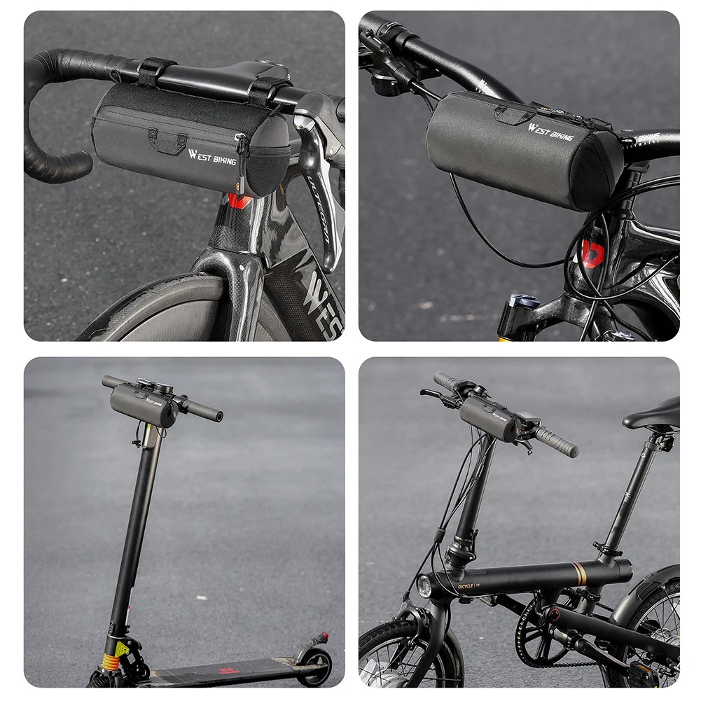 1L Reflective Bicycle Handlebar Bag Front Bike Bags With Adjustable Strap Portable Shoulder Bag For Cycling Road Bike Scooter