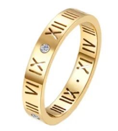 Personality Round Beads Ring Band Small Clear Crystal Zircon Waterproof Stainless Steel Rings Simple Granular Fine Jewelry - memorylane shop
