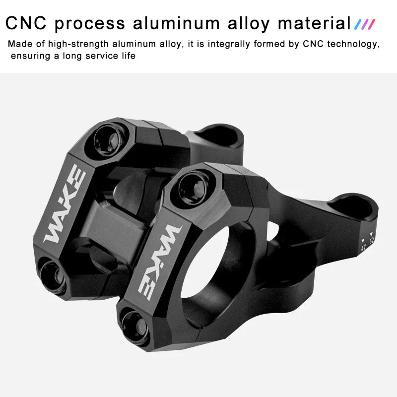 Wake Bike Short Stem Aluminum Alloy Mountain Downhill CNC Bike Handlebar Stem 31.8mm MTB Lightweight Short Stem Bike Accessories