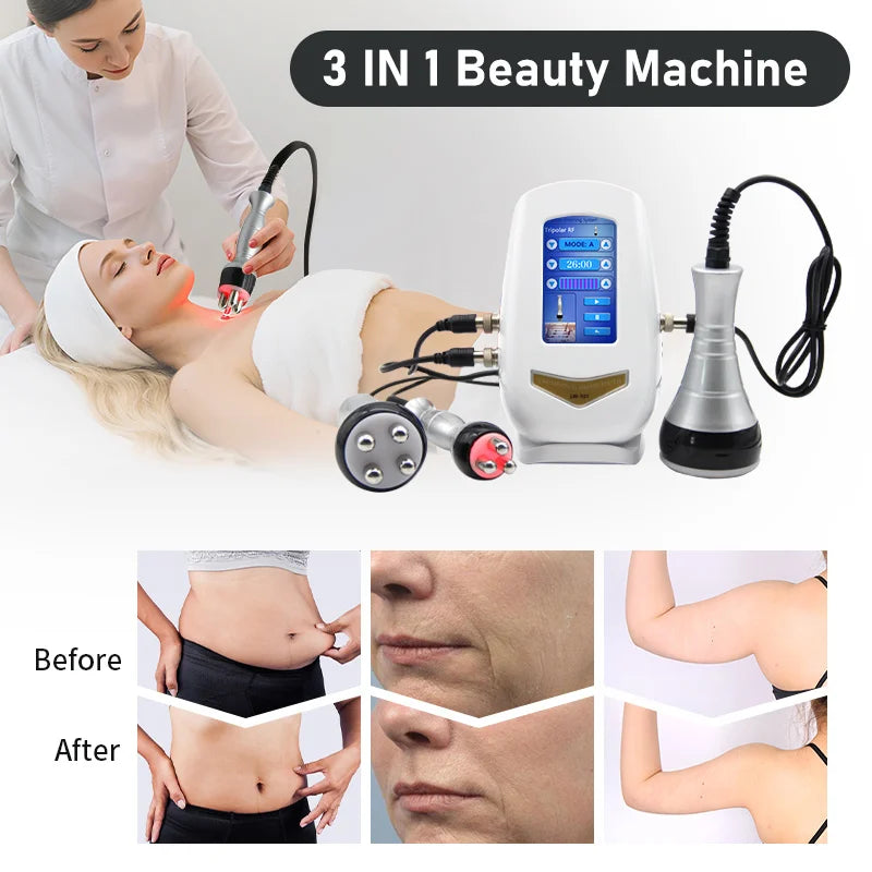 40K 3-in-1 Ultrasonic Body Shaping Instrument Negative Pressure Slimming Beauty Massage  Facial Care Beauty Salon Dedicated