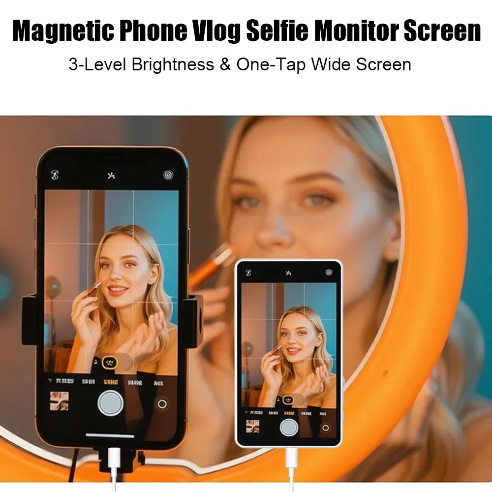 Wireless Magnetic Monitor Screen for Smartphones – Vlog, Live Stream & Selfie