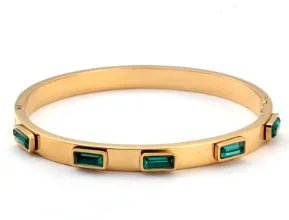 Fashion Simple Stainless Steel 3 Crystal Bracelet Bangle - memorylane shop