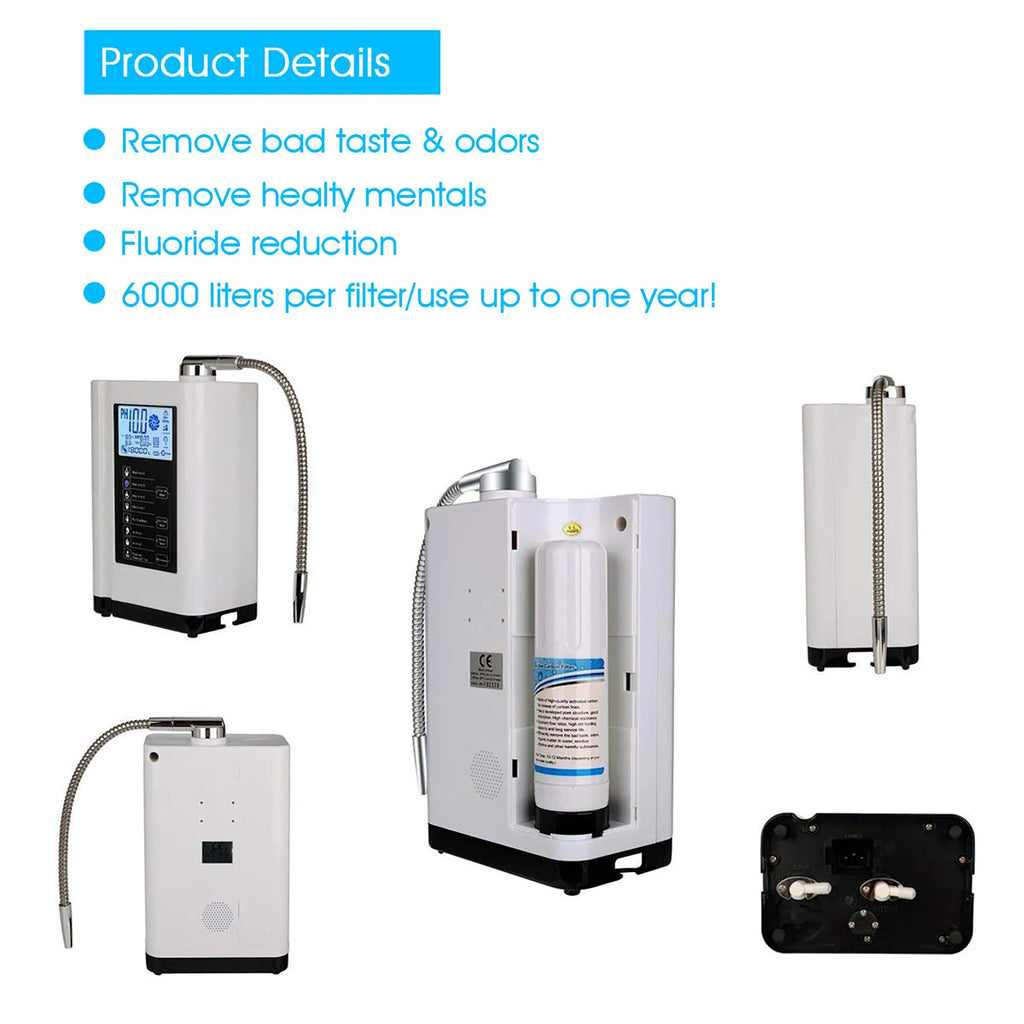 Alkaline Water Ionizer Hydrogen Generator Machine Purifier,Produces Ph 3.5 - 10.5 Alkaline Acid Water Water Filter System For Home - memorylane shop