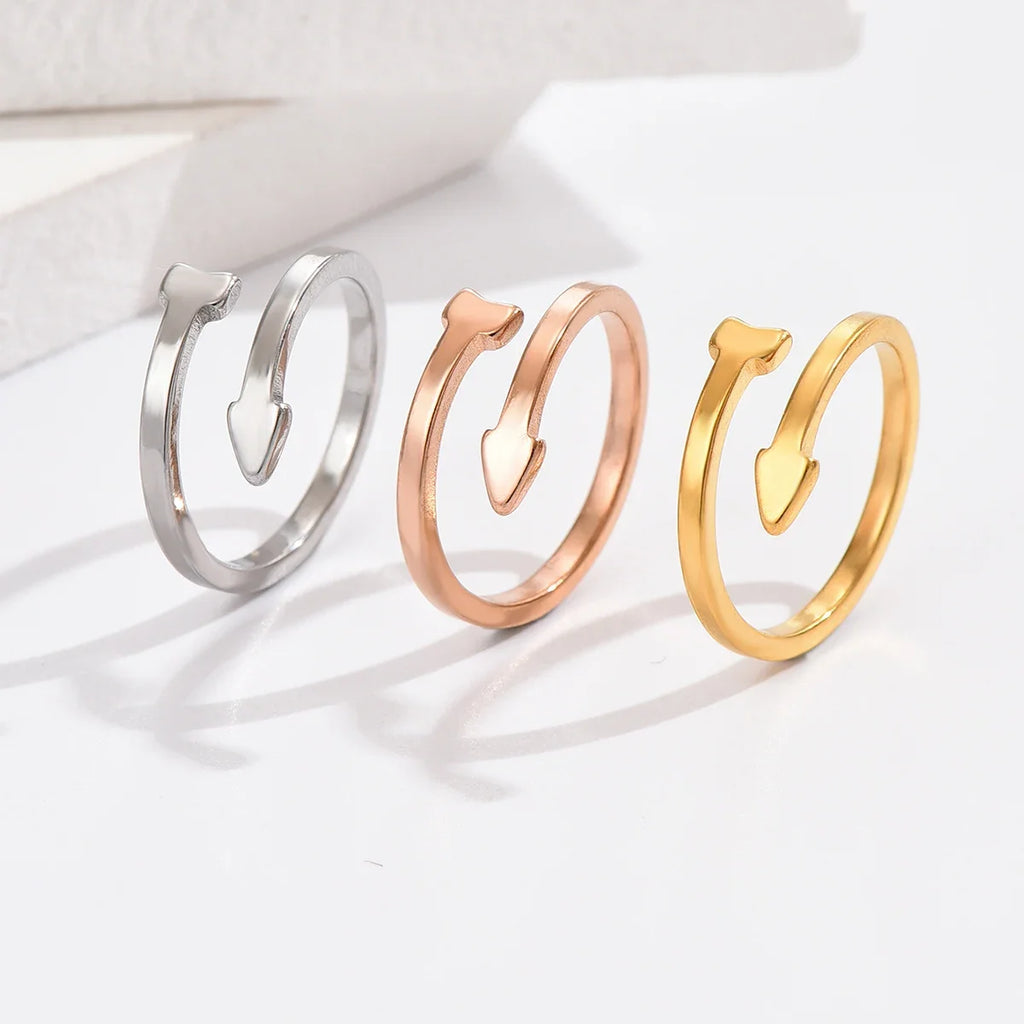 3pc Stainless Steel Hollow Arrowhead Toe Rings for Women