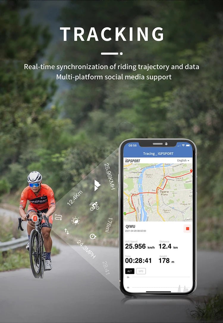 IGPSPORT iGS320 TYPE - C Blu5.0 ANT+ long battery 2.4 inch Outdoor Gps Bike Computer Navigation Tracking Wireless Speedometer - memorylane shop