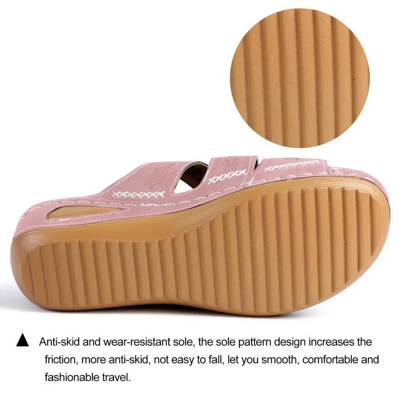Summer 2025 women's sandals with exposed toes, retro anti slip leather casual women's fashionable versatile sandals - memorylane shop