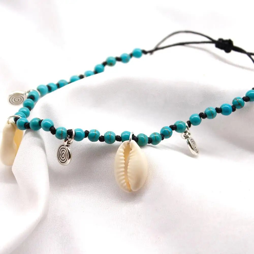 Shell Anklets For Women Beads Shell Foot Jewelry Summer Beach Barefoot Bracelet Ankle On Leg Ankle Strap Bohemian Accessories - memorylane shop