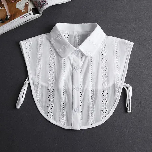 Women's Vintage Lace Front Tie Detachable Collar