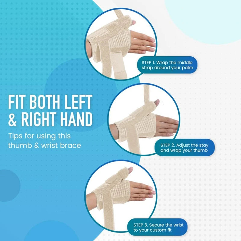 Flexible Splint Wrist Thumb Support Brace for Tendonitis Arthritis Breathable Thumb Protector Guard Fits Right and Left Hand
