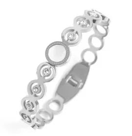 Fashion Simple Stainless Steel 3 Crystal Bracelet Bangle - memorylane shop