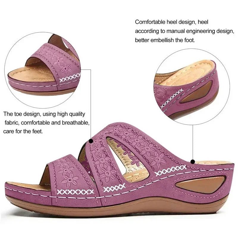 Summer 2025 women's sandals with exposed toes, retro anti slip leather casual women's fashionable versatile sandals - memorylane shop