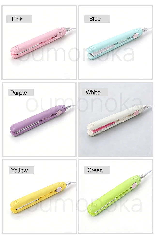 3-in-1 Hair Straightener for Hair Mini Flat Iron Styling Tools & Appliances Brush Beard Salon Hair Curler Professional Hot Comb