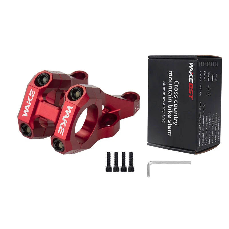 Wake Bike Short Stem Aluminum Alloy Mountain Downhill CNC Bike Handlebar Stem 31.8mm MTB Lightweight Short Stem Bike Accessories