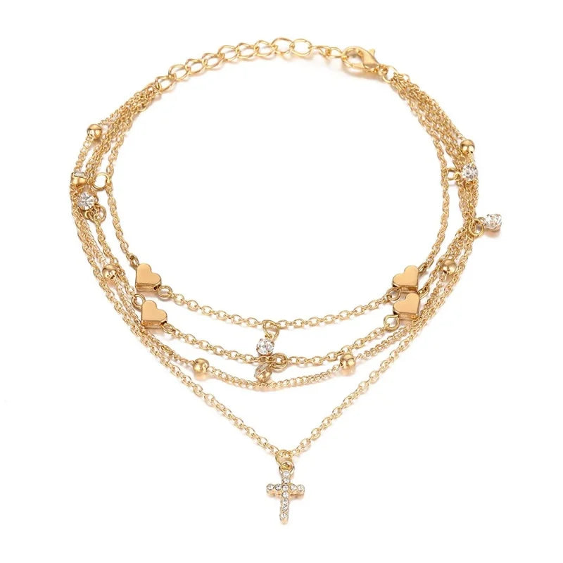 Hot selling minimalist ankle chain Bohemian style women's chain foot summer beach barefoot sandals ankle fashion jewelry