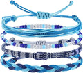 Beach Summer Ankle Bracelet for Women Teen Girls Waterproof , Handmade Braided Adjustable String Anklets Surfer Bracelets