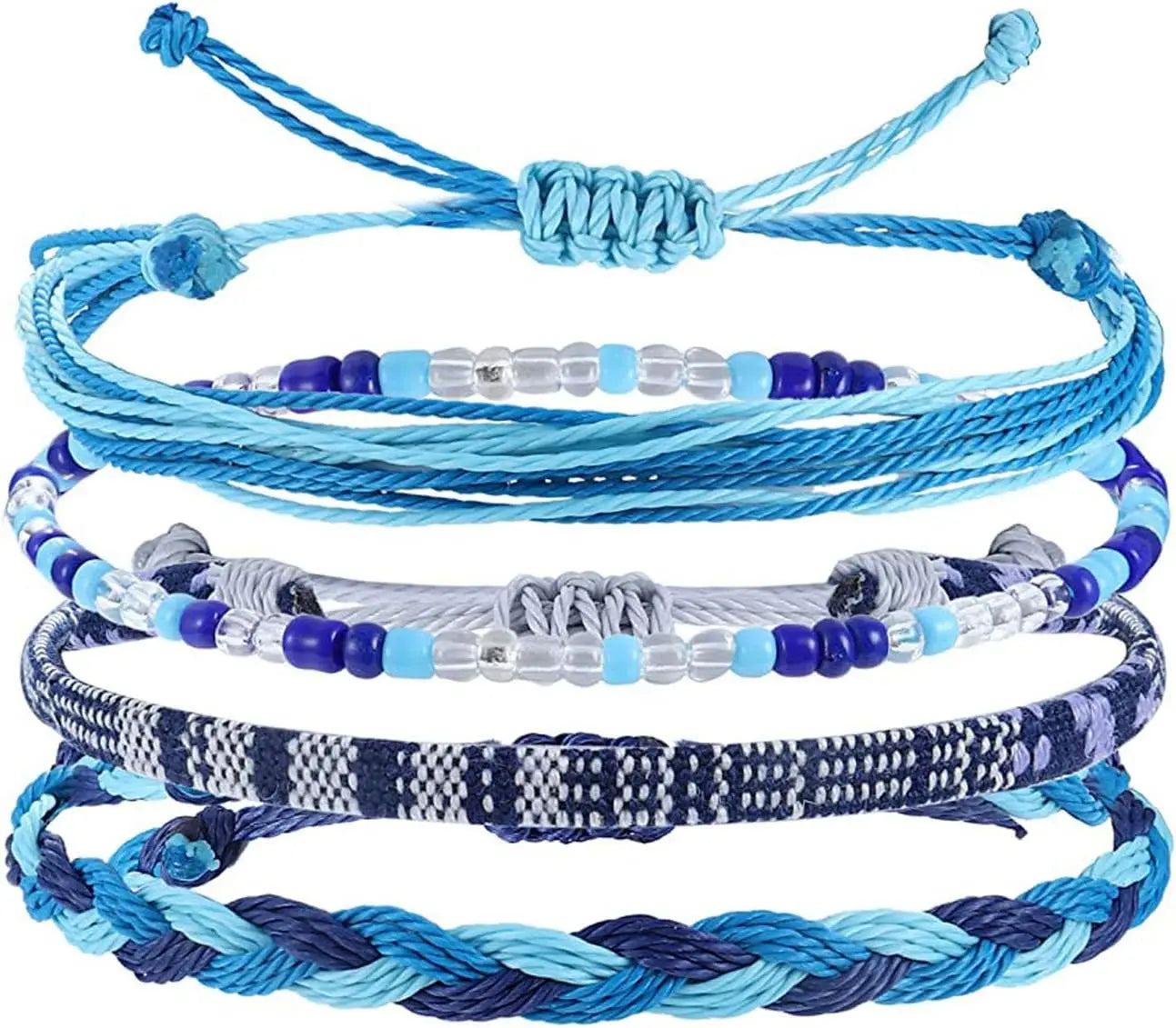 Beach Summer Ankle Bracelet for Women Teen Girls Waterproof , Handmade Braided Adjustable String Anklets Surfer Bracelets