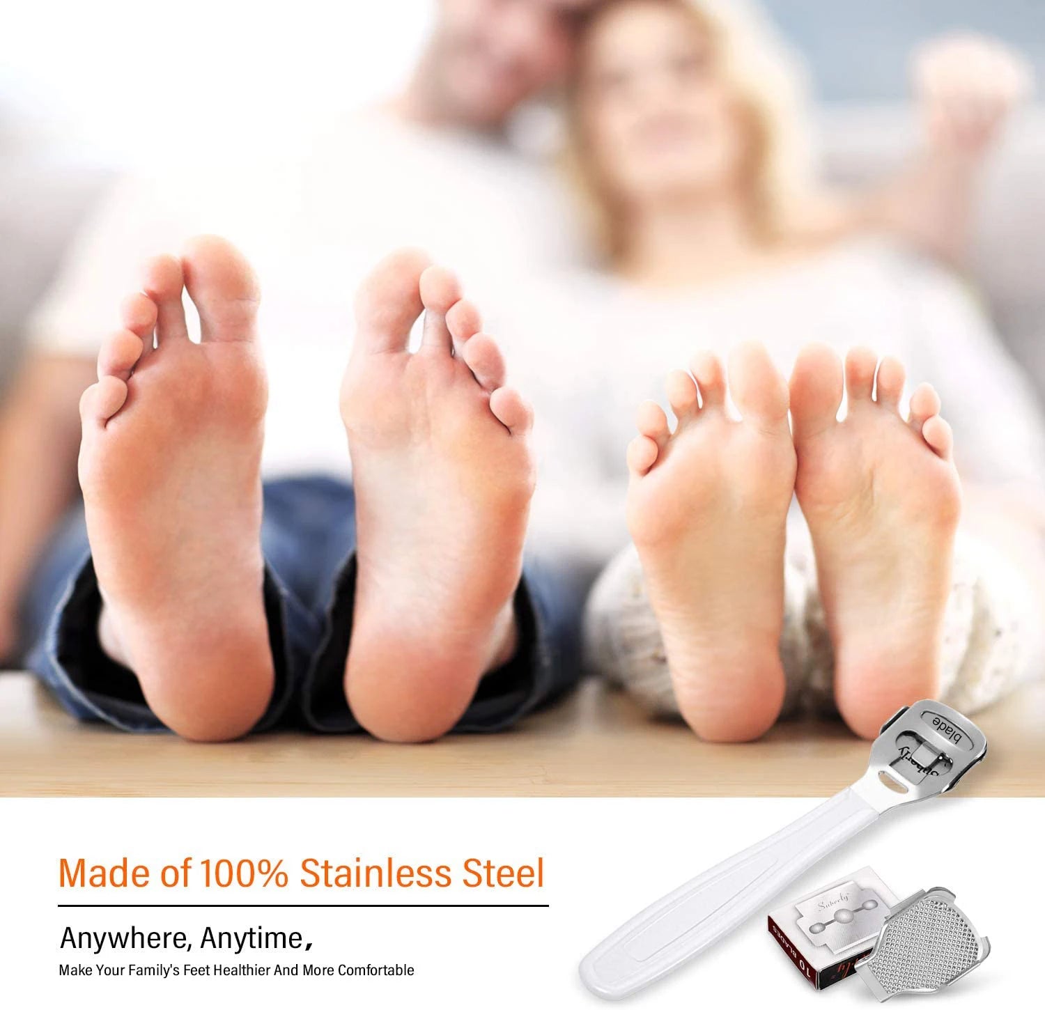 Foot Callus Shaver Heel Hard Skin Remover Hand Feet Pedicure Razor Tool Shavers Stainless Steel Handle 10 Blades Foot Care Tools - memorylane shop