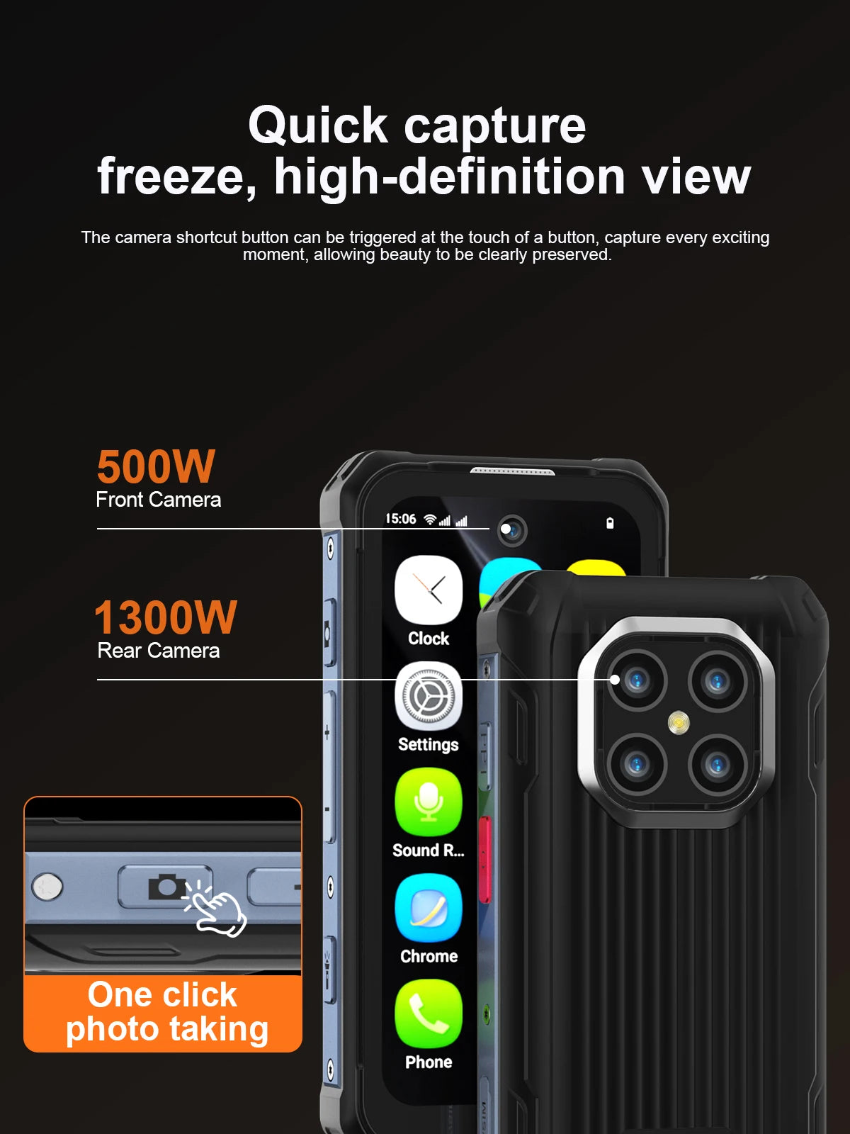 SERVO TANK500 Rugged Smartphone – IP68, 4G LTE, Android 12, 6GB RAM