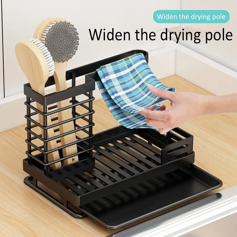 Stainless Steel Kitchen Sink Organizer – Sponge Holder & Dish Drying Rack