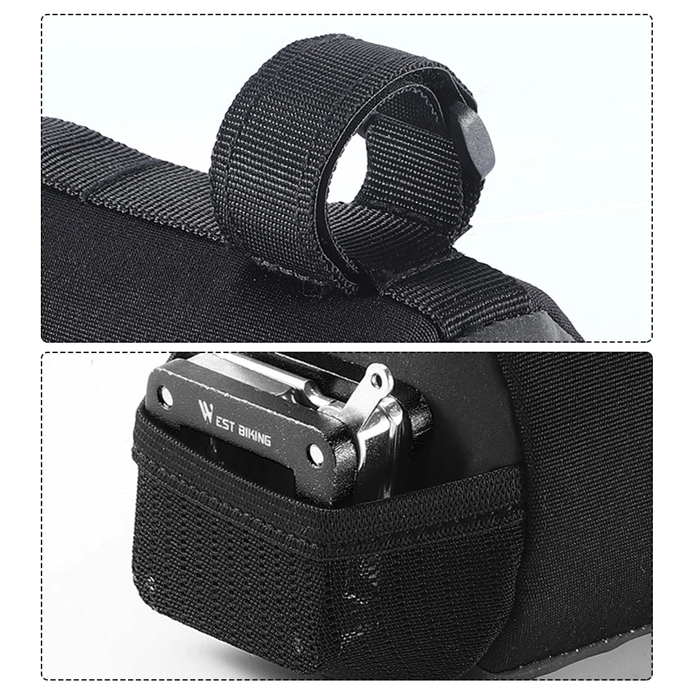 1L Reflective Bicycle Handlebar Bag Front Bike Bags With Adjustable Strap Portable Shoulder Bag For Cycling Road Bike Scooter