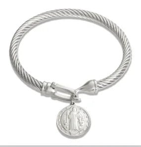 Fashion Simple Stainless Steel 3 Crystal Bracelet Bangle - memorylane shop