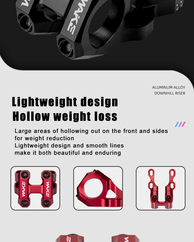 Wake Bike Short Stem Aluminum Alloy Mountain Downhill CNC Bike Handlebar Stem 31.8mm MTB Lightweight Short Stem Bike Accessories