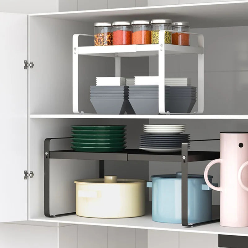 Retractable Kitchen Countertop Shelf – Adjustable Microwave & Oven Rack Organizer