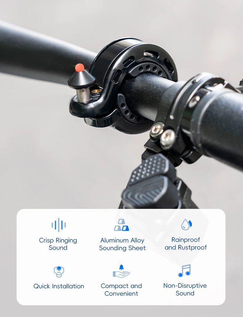 ROCKBROS Bicycle Bell Aluminium Alloy MTB Road Bike Horn Bike Ring Safety Cycling Handlebar Bicycle Hidden Alarm Bike Accessory - memorylane shop