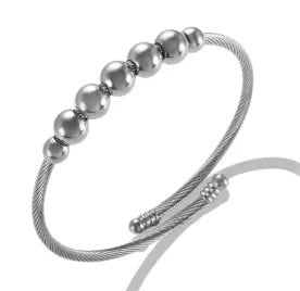 Fashion Simple Stainless Steel 3 Crystal Bracelet Bangle - memorylane shop