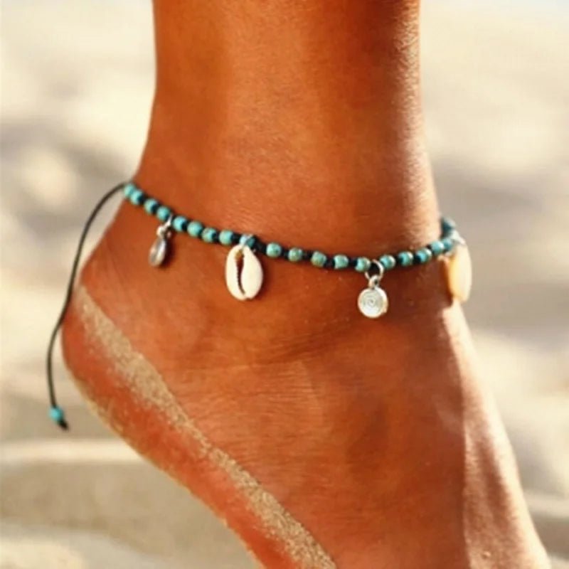 Shell Anklets For Women Beads Shell Foot Jewelry Summer Beach Barefoot Bracelet Ankle On Leg Ankle Strap Bohemian Accessories - memorylane shop