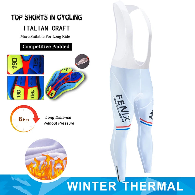 Alpecin Cycling Pants Winter Fleece Thermal Cycling Tights Men Cycling Bib Pants Windproof Bike Long Trousers MTB 19D GEL Padded