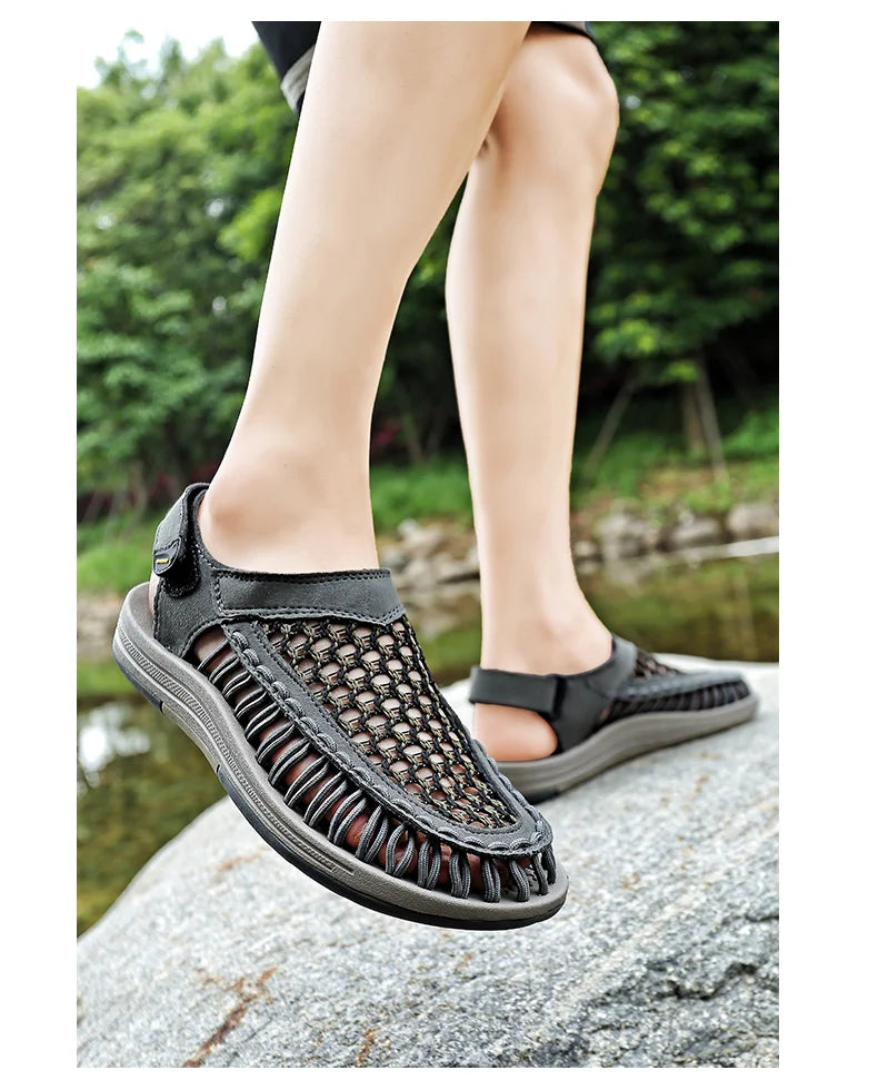 Summer New Sandals Men's Brand Designer Fashion Casual Outdoor Waders Large Size Hand-woven High Quality Beach Sandals For Men
