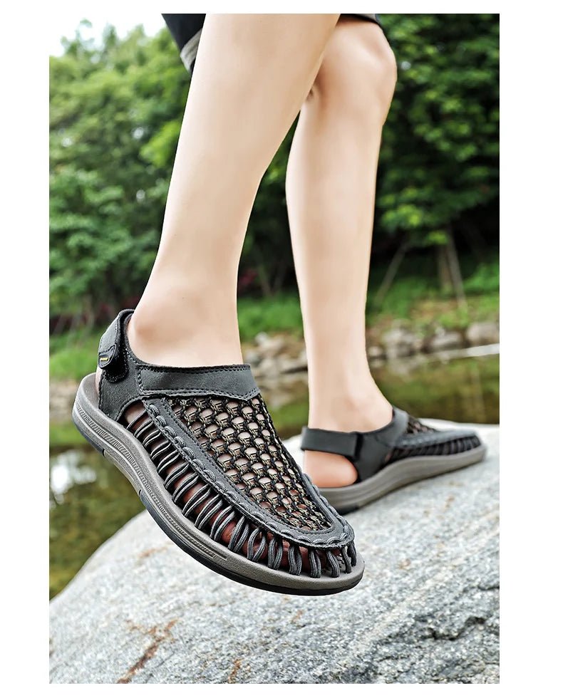 Summer New Sandals Men's Brand Designer Fashion Casual Outdoor Waders Large Size Hand - woven High Quality Beach Sandals For Men - memorylane shop