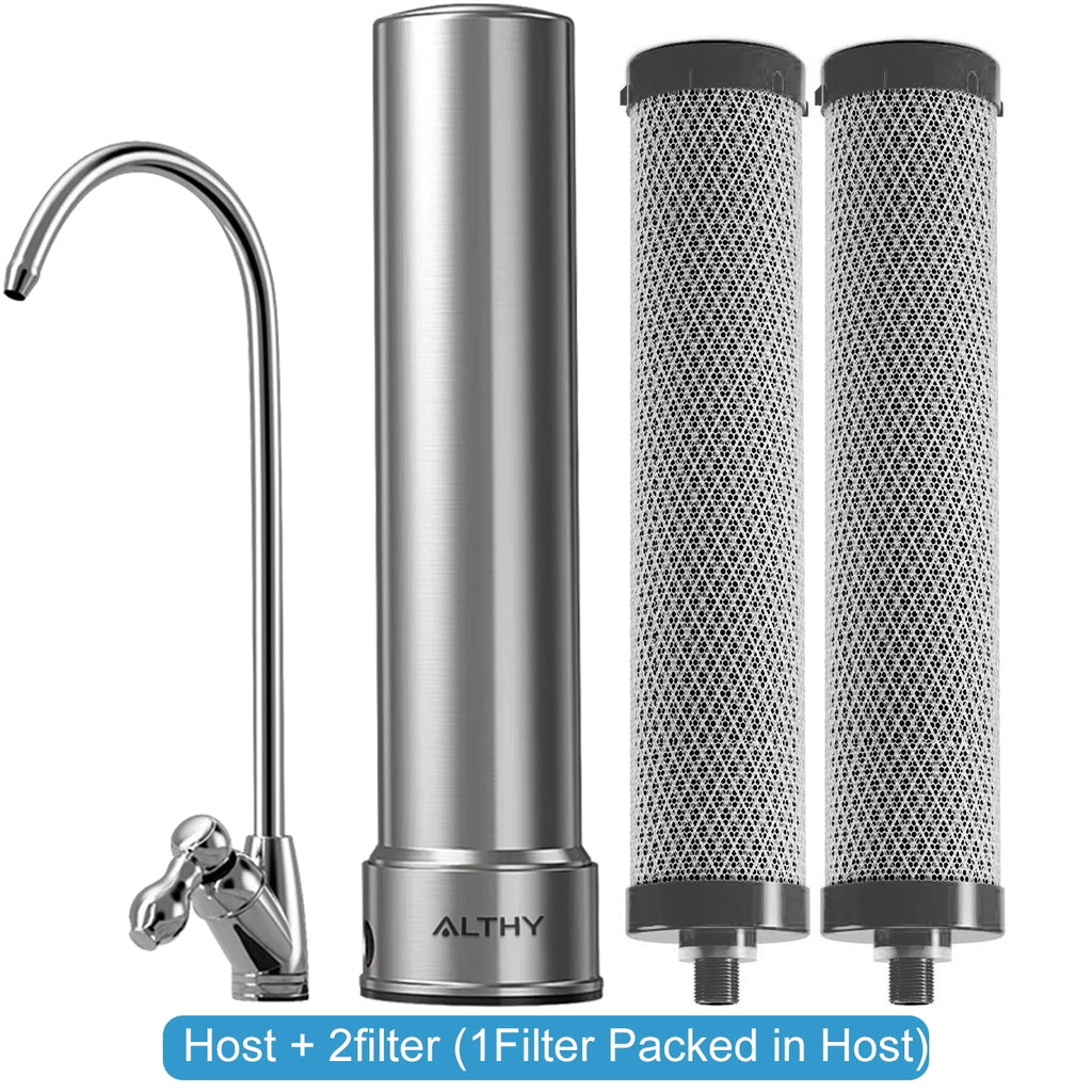 ALTHY U200PRO Kitchen Under Sink Drinking Water Filter Purifier 5 in 1, Stainless Steel Filtration System With Faucet - memorylane shop