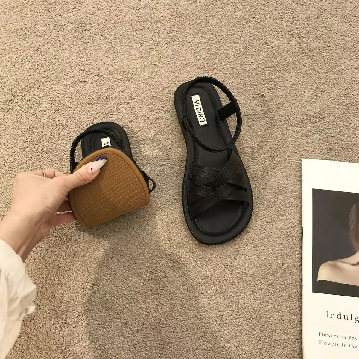 Summer Sandals New Fashion Simple Women Shoes Soft Comfort Versatile Flat Shoe Beach Retro Daily Roman Shoes Босоножки Женские