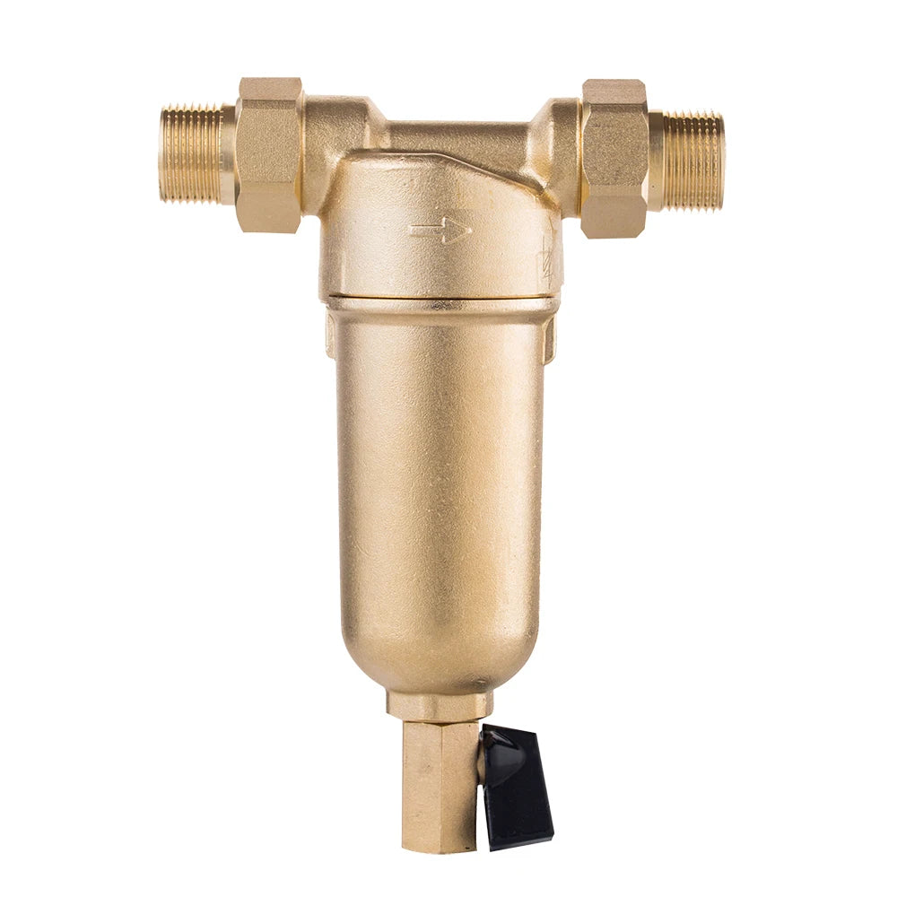 Hot Water siphon backwash Prefilter Purifier system 40micron stainless steel mesh copper Cover whole house Pre-filter