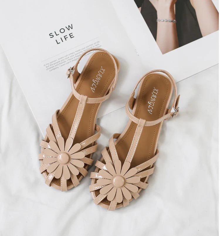 Summer Flat Sandals for Women Braided Hollow Closed - toe Sandals Outdoor Wear Breathable Holiday Roman Shoes sandalias de mujer - memorylane shop