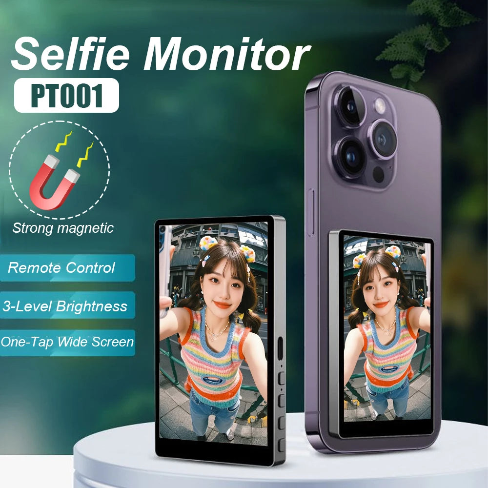 Wireless Magnetic Monitor Screen for Smartphones – Vlog, Live Stream & Selfie