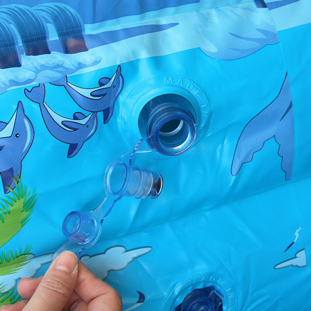 120cm~150cm Inflatable Ball Pit Pool for Kids, Toddlers, Blow Up PVC Swimming Pool for Indoor Outdoor Water Party Backyard, Blue