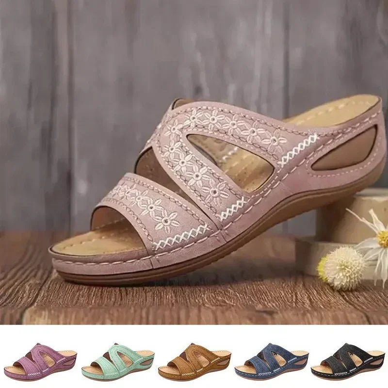 Summer 2025 women's sandals with exposed toes, retro anti slip leather casual women's fashionable versatile sandals - memorylane shop